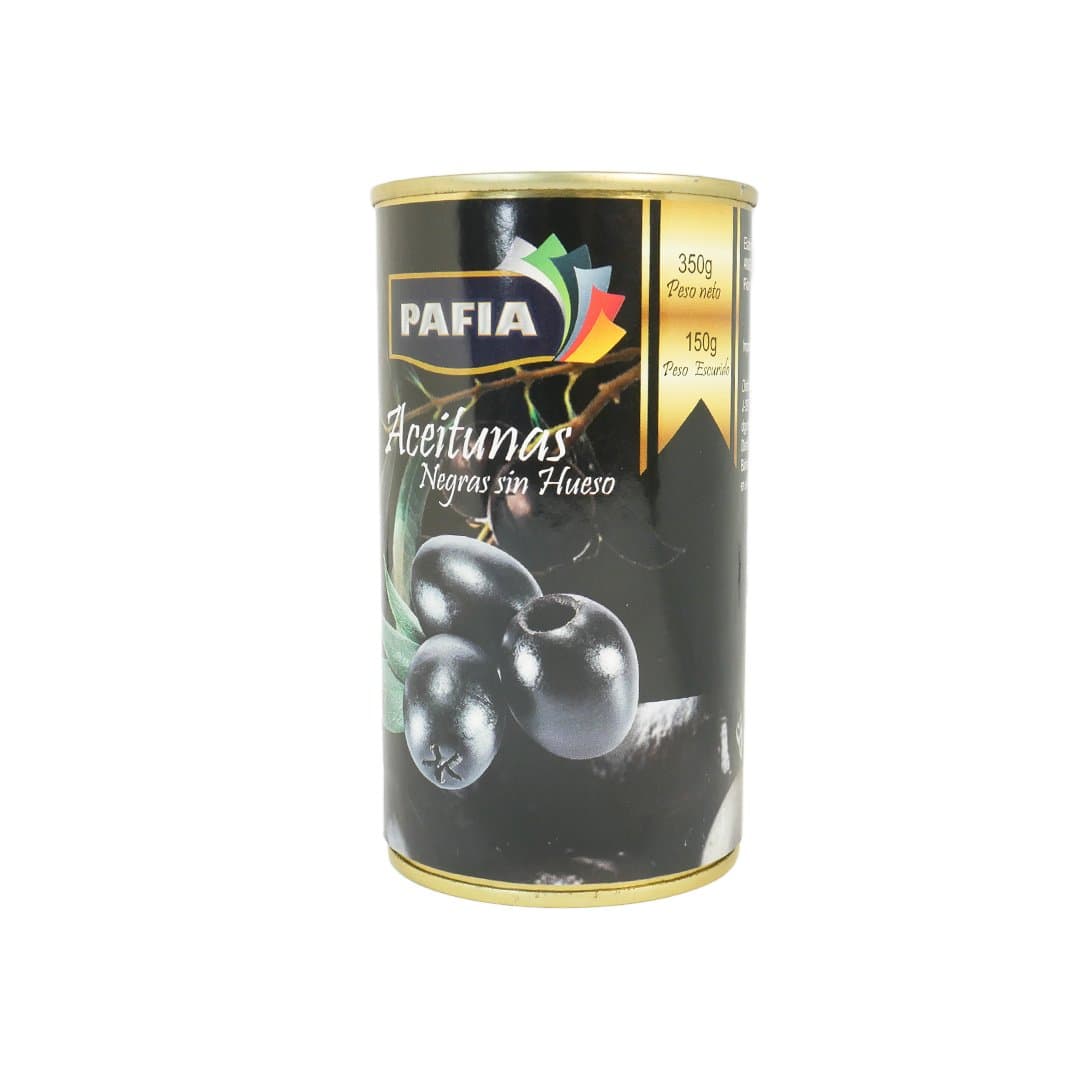 ACEITUNAS NEGRA SIN HUESO PAFIA 350GR foto