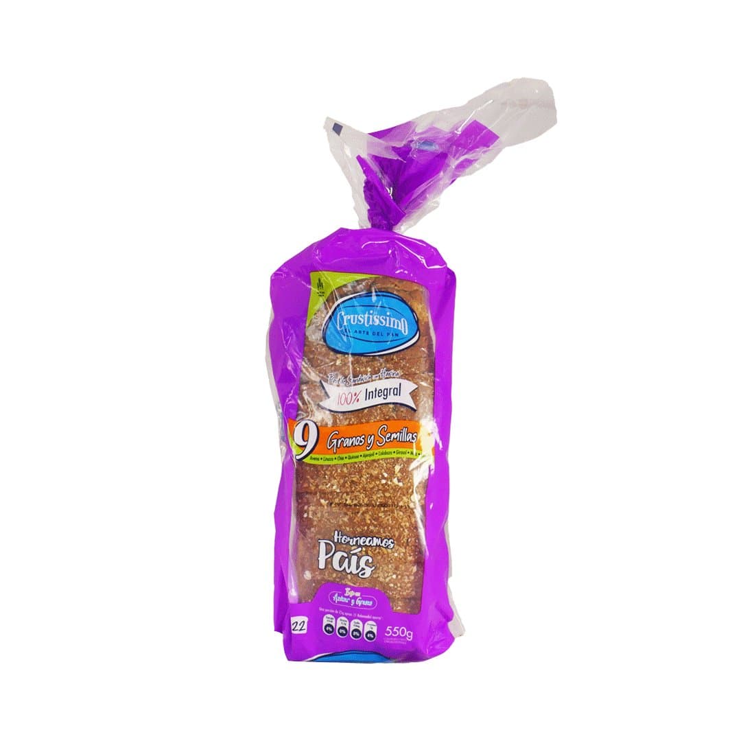 PAN INTEGRAL 9 GRANOS CRUSTISSIMO 550GR foto